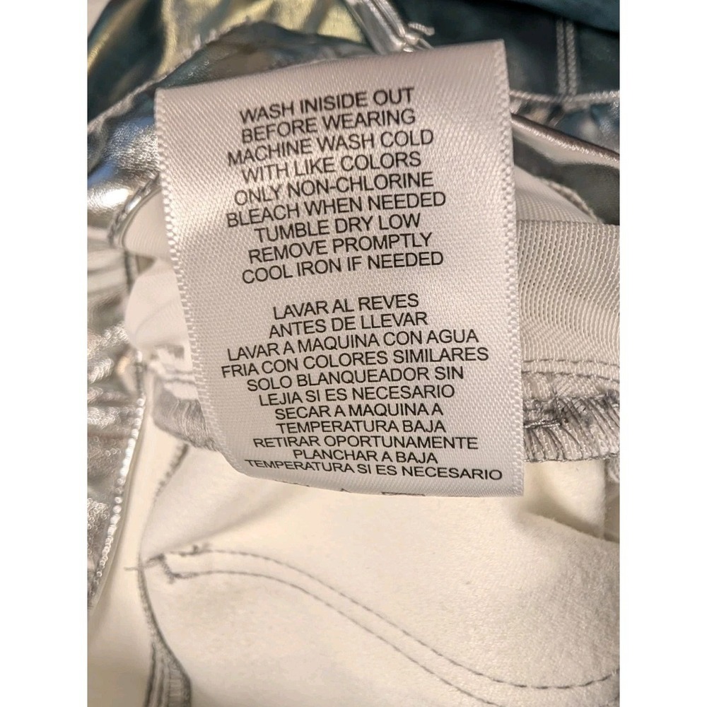 Gibson Latimer Women Silver Metallic Perfect Fit Wide Leg READ Pants Size 8 - Picture 10 of 14